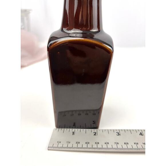 VTG Brown Japanese Gold Trim Details Floral Bud Vase - Picture 13 of 14